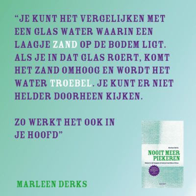 Vergelijk het met een glas water met een laagje zand op de bodem